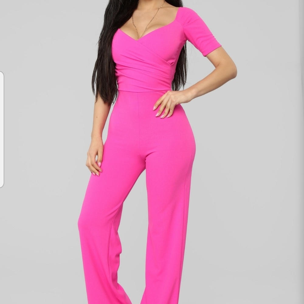 Hot pink jumpsuit by Fashion Nova